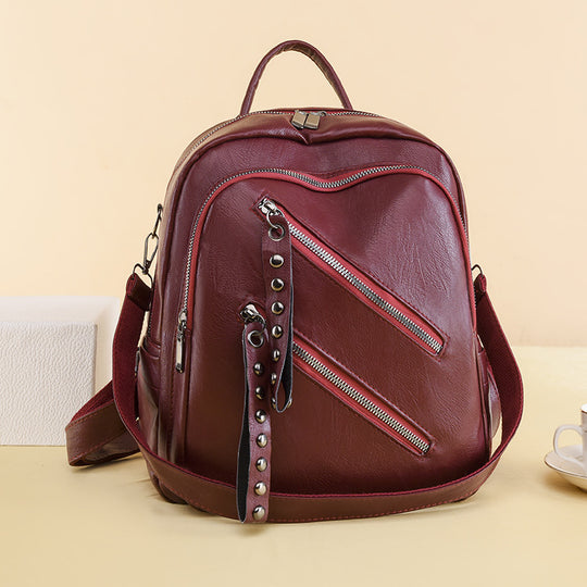 Damen modischer Rucksack mit trendigen Nieten und Reißverschlussdetails Nord Taschen