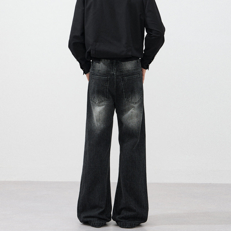 Herren Weite Vintage-inspirierte Five-Pocket-Denim-Jeans im Bodensaum-Baggy-Cut Nord Taschen