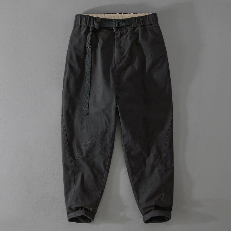 Herren Lässige Tapered‑Cargohose mit elastischem Bund und integriertem Webbing‑Gürtel Nord Taschen