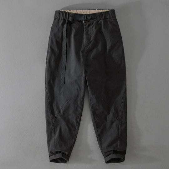 Herren Lässige Tapered‑Cargohose mit elastischem Bund und integriertem Webbing‑Gürtel Nord Taschen