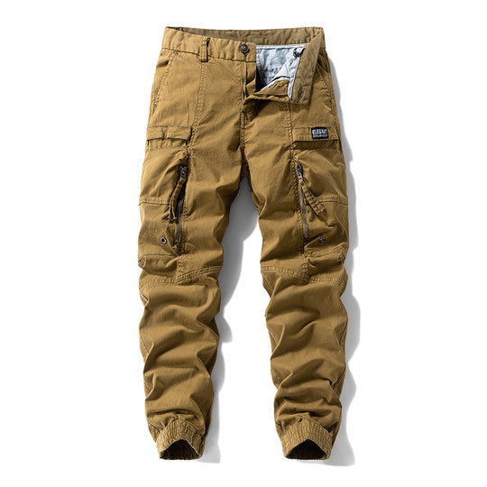 Herren Strapazierfähige Canvas-Cargohose im taktischen Look mit Kniepaneelen, Mehrfachtaschen und elastischem Knöchelabschluss Nord Taschen