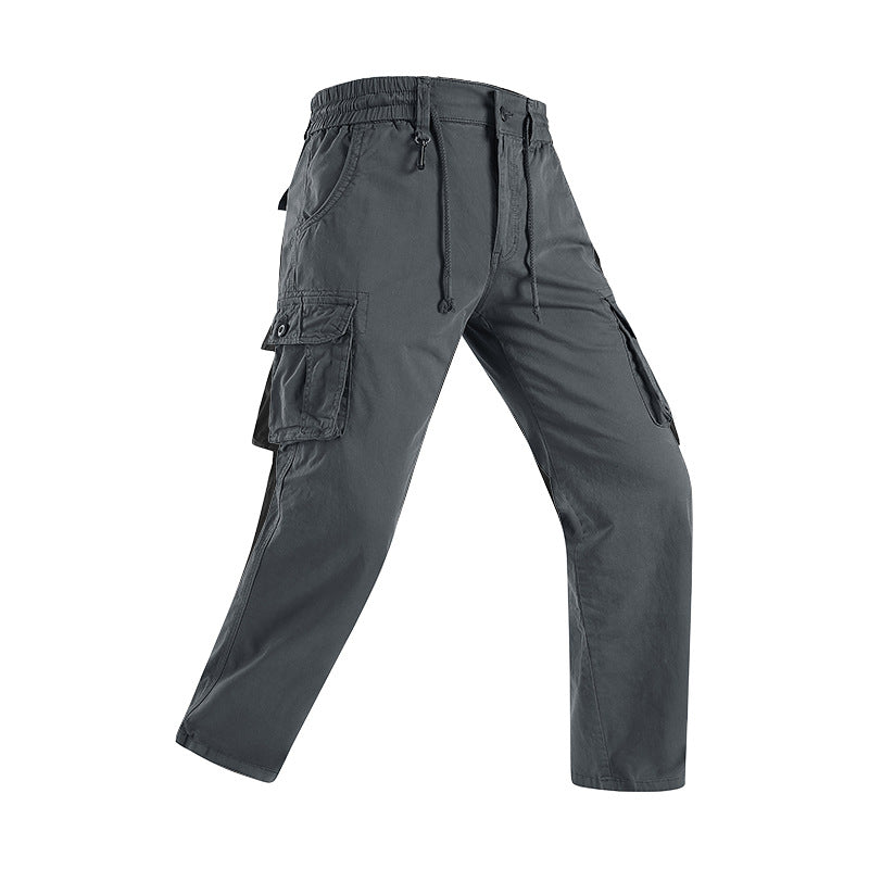 Herren Militärisch inspirierte Cargohose mit elastischem Tunnelzugbund, Klapp- und Reißverschlusstaschen Nord Taschen