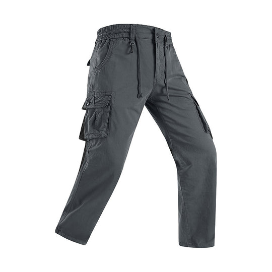 Herren Militärisch inspirierte Cargohose mit elastischem Tunnelzugbund, Klapp- und Reißverschlusstaschen Nord Taschen