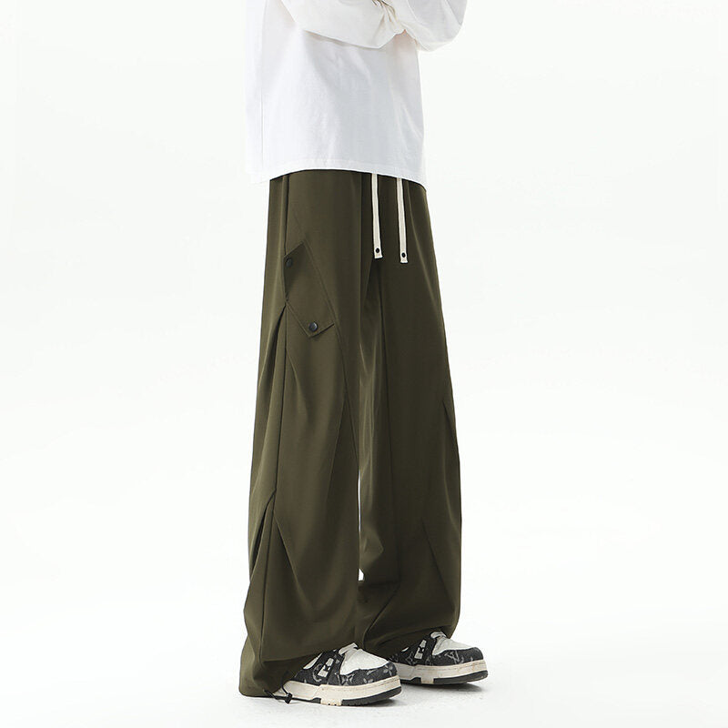 Herren Extraweite technische Cargo-Loungehose im drapierten Weitbein‑Schnitt Nord Taschen
