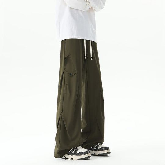 Herren Extraweite technische Cargo-Loungehose im drapierten Weitbein‑Schnitt Nord Taschen