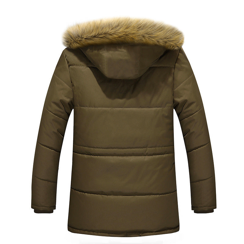 Herren wasserabweisender gesteppter Parka mit Kapuze, Kunstfellblende und Teddyfleece-Innenfutter Nord Taschen