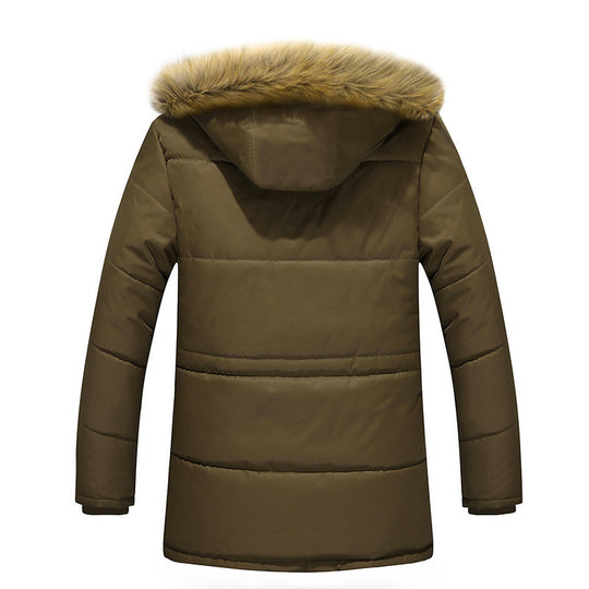 Herren wasserabweisender gesteppter Parka mit Kapuze, Kunstfellblende und Teddyfleece-Innenfutter Nord Taschen