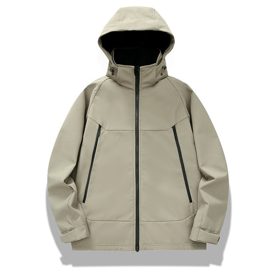 Herren technische Softshelljacke mit Kapuze, verschweißten Nähten und ergonomischem Raglanärmel Nord Taschen