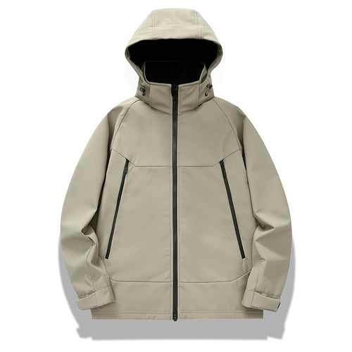 Herren technische Softshelljacke mit Kapuze, verschweißten Nähten und ergonomischem Raglanärmel Nord Taschen