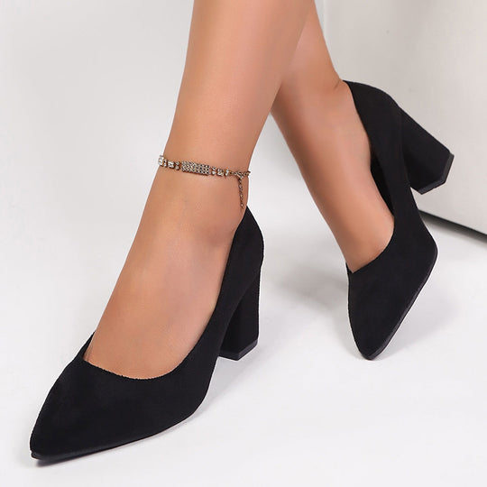 Damen elegante High Heel Pumps mit robustem Blockabsatz Nord Taschen