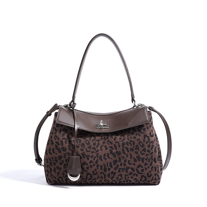 Damen Handtasche mit stilvollem Leopardenmuster und abnehmbarem Schulterriemen Nord Taschen