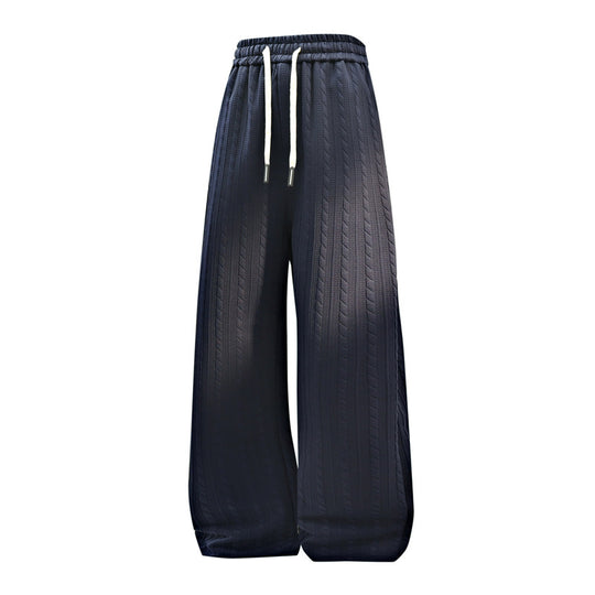 Damen Weite Strick-Loungehose mit Zopfmuster, Kordelbund & Relaxed-Silhouette Nord Taschen