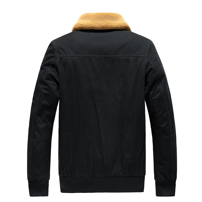 Herren Thermo-Bomberjacke im Aviator-Stil mit Teddyfutter und aufgesetzten Klappentaschen Nord Taschen