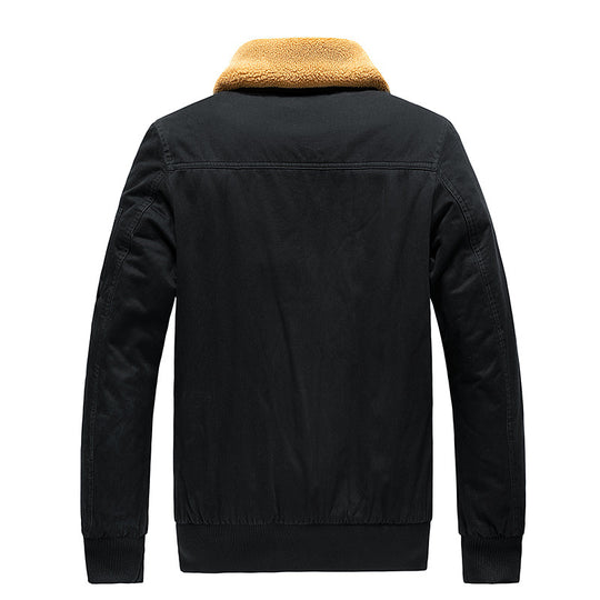 Herren Thermo-Bomberjacke im Aviator-Stil mit Teddyfutter und aufgesetzten Klappentaschen Nord Taschen
