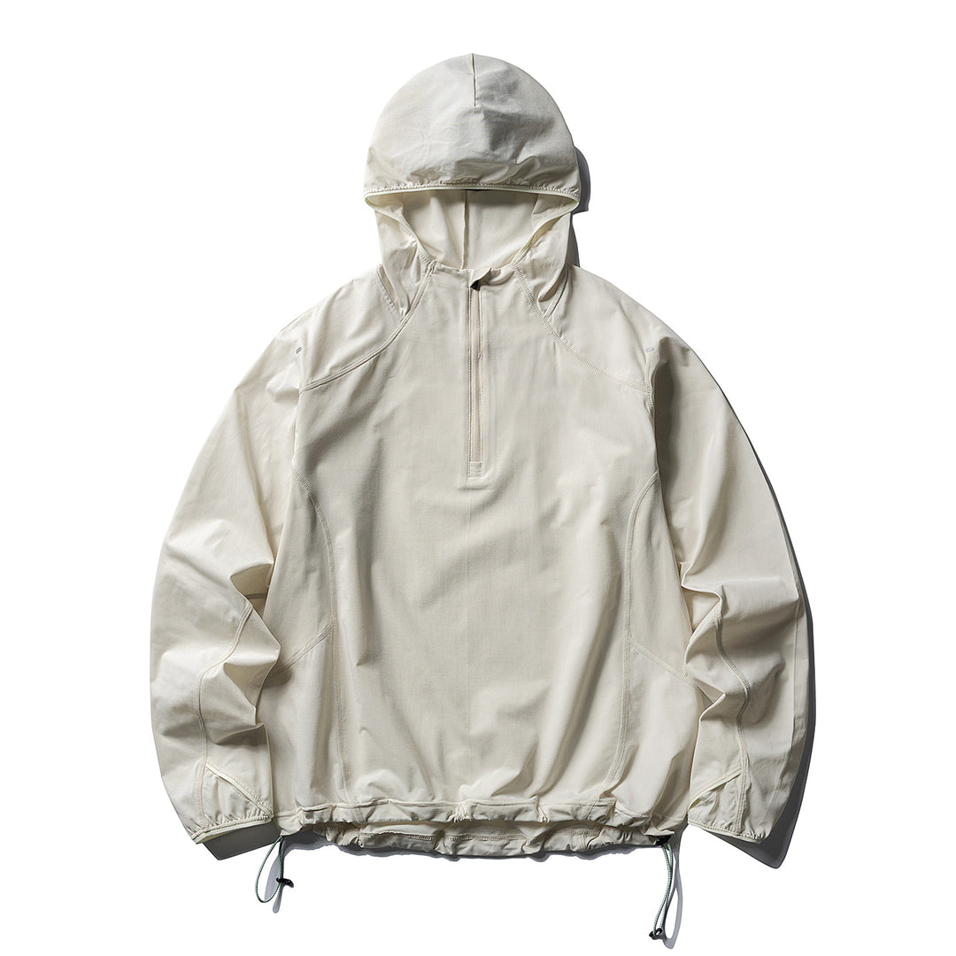 Unisex Atmungsaktiver Half-Zip-Kapuzenanorak mit Tunnelzugsaum und Flatlock‑Nähten Nord Taschen