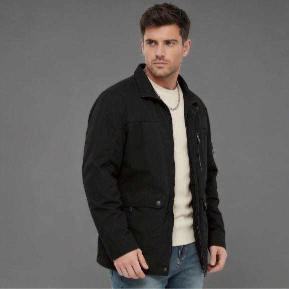 Herren leichte Outdoor-Utility Jacke mit Stehkragen Nord Taschen