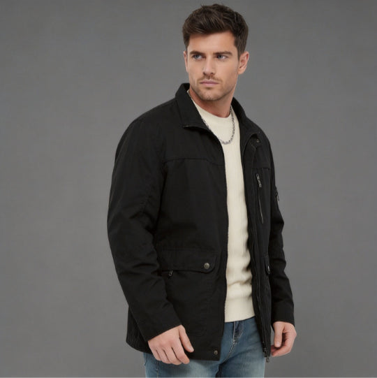 Herren leichte Outdoor-Utility Jacke mit Stehkragen Nord Taschen