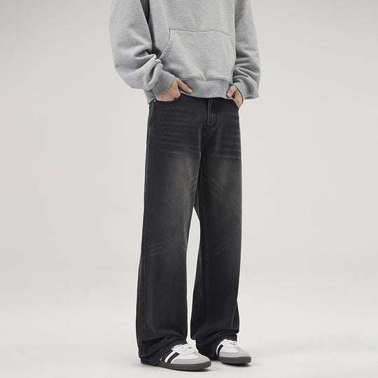 Herren Ultraweite Vintage-Denim-Palazzohose mit verlängerter Saumkante und Five‑Pocket-Details Nord Taschen