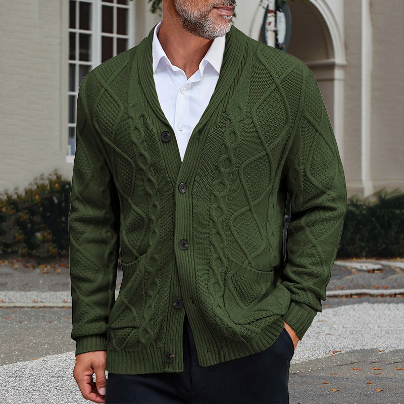 Herren modischer Strickcardigan mit strukturierter Oberfläche und praktischen Taschen Nord Taschen