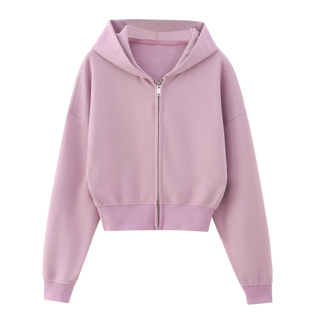 Damen Zweiteiliges Lounge-Set mit kurzem Reißverschluss-Hoodie und weitem High‑Waist-Jogginghose Nord Taschen
