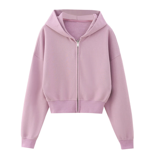 Damen Zweiteiliges Lounge-Set mit kurzem Reißverschluss-Hoodie und weitem High‑Waist-Jogginghose Nord Taschen