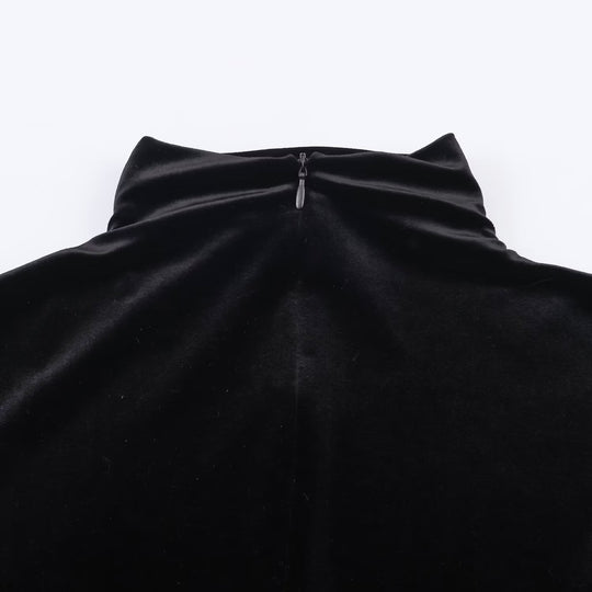 Damen Minikleid mit Rollkragen, langem Arm und seitlicher Drapé-Schleife Nord Taschen