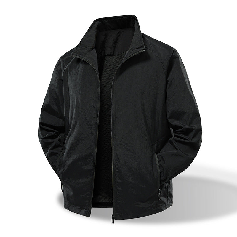 Herren Leichte Windbreaker-Outdoorjacke mit Stehkragen, Zweiwege-Reißverschluss und verdeckten Taschen Nord Taschen