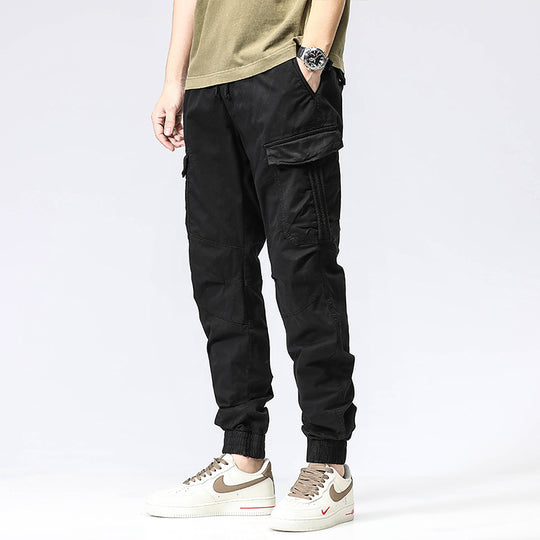 Herren Cargo-Joggerhose mit ergonomischen Kniepasse, elastischem Tunnelzugbund und großvolumigen Klappentaschen Nord Taschen
