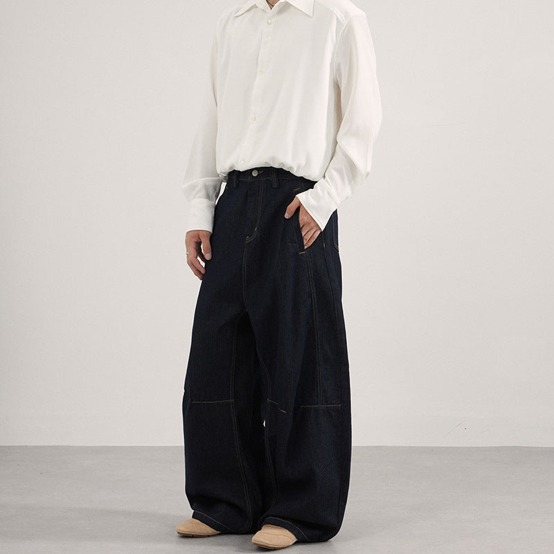 Herren Rohdenim Marlene-Baggy-Jeans mit tiefem Schritt und Kniepaneel-Details Nord Taschen