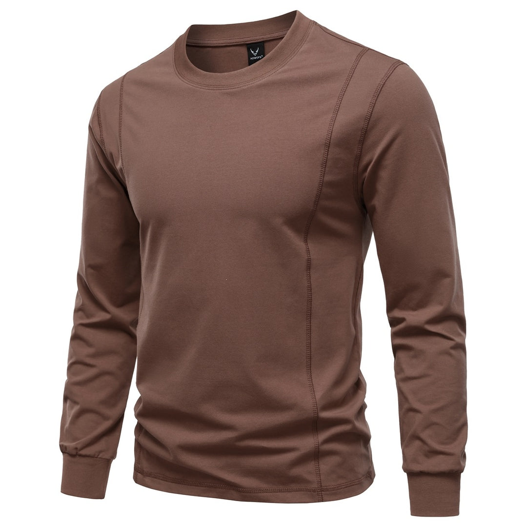 Herren Langarmshirt aus Stretch-Baumwollmix mit Rundhals und Flachnähten Nord Taschen