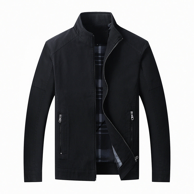 Herren Leichter Canvas-Fieldblouson mit Stehkragen und verdecktem Reißverschluss Nord Taschen