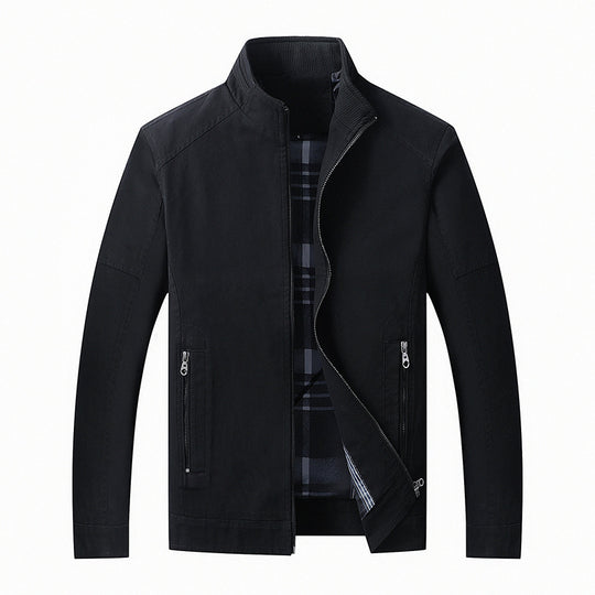 Herren Leichter Canvas-Fieldblouson mit Stehkragen und verdecktem Reißverschluss Nord Taschen
