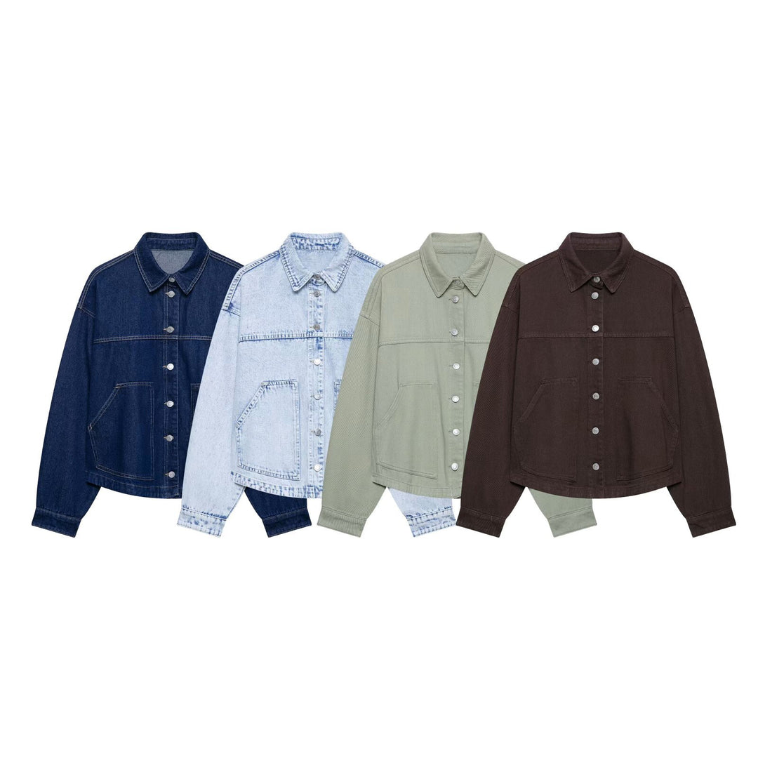 Damen Oversize-Workerjacke aus Baumwoll-Twill Nord Taschen