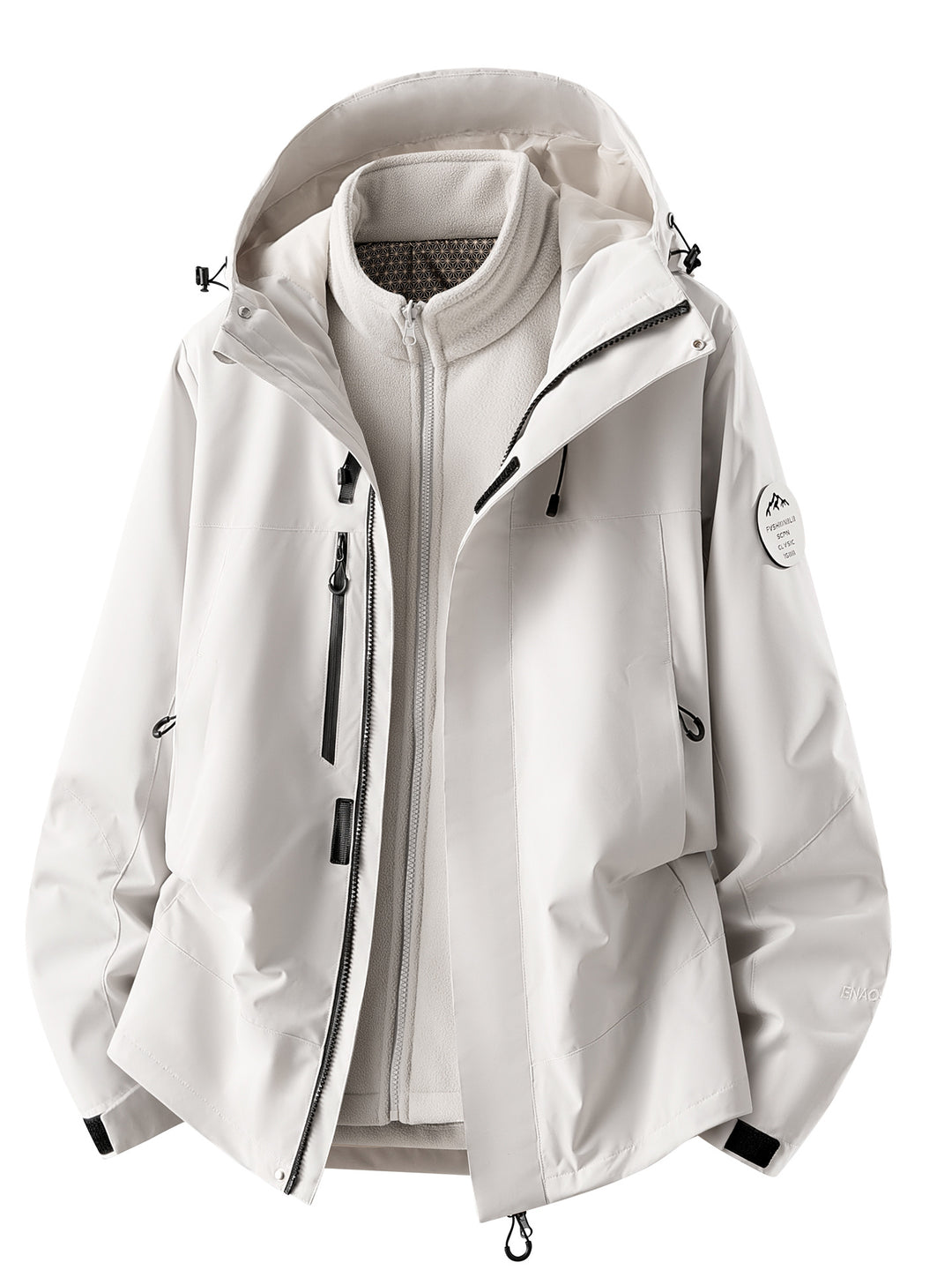 Herren wasserdichte Outdoorjacke mit abnehmbarer Fleece-Innenjacke Nord Taschen