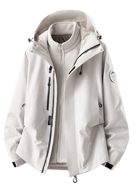 Herren wasserdichte Outdoorjacke mit abnehmbarer Fleece-Innenjacke Nord Taschen