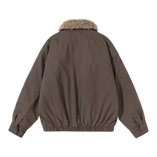 Unisex Boxy Isolationsblouson mit abnehmbarem Kunstfell-Drehkragen und Cargotaschen Nord Taschen