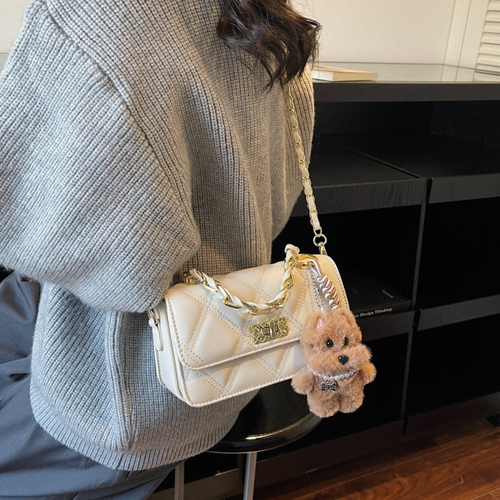 Damen elegante Handtasche mit charmantem Teddybär-Anhänger Nord Taschen