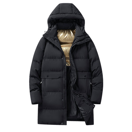 Herren langer gesteppter Winterparka mit Kapuze, wasserabweisender Außenhülle & wärmereflektierendem Innenfutter Nord Taschen