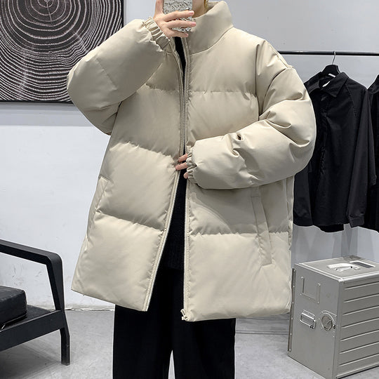 Damen Gepolsterte Oversize-Steppjacke mit hohem Stehkragen und geradem Schnitt Nord Taschen
