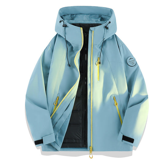 Damen Leichte wasserdichte Kapuzenjacke mit Teddy‑Charm und verdeckten Reißverschlusstaschen Nord Taschen
