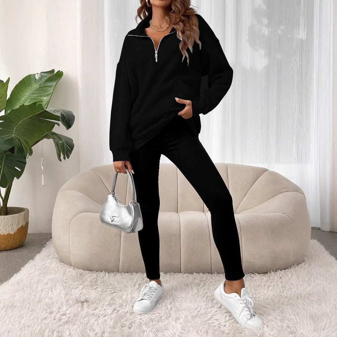 Damen Stylischer Pufferpullover mit Stehkragen Nord Taschen