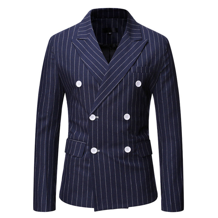 Herren elegante Doppelreiherjacke mit Nadelstreifen