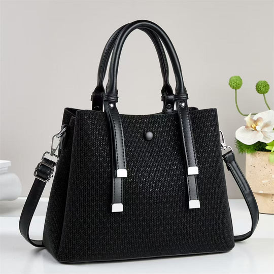 Damen elegante Handtasche mit strukturiertem Gewebe und abnehmbarem Schulterriemen Nord Taschen
