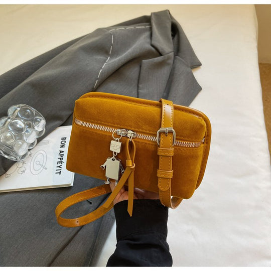 Damen praktische Umhängetasche aus hochwertigem Veloursleder Nord Taschen