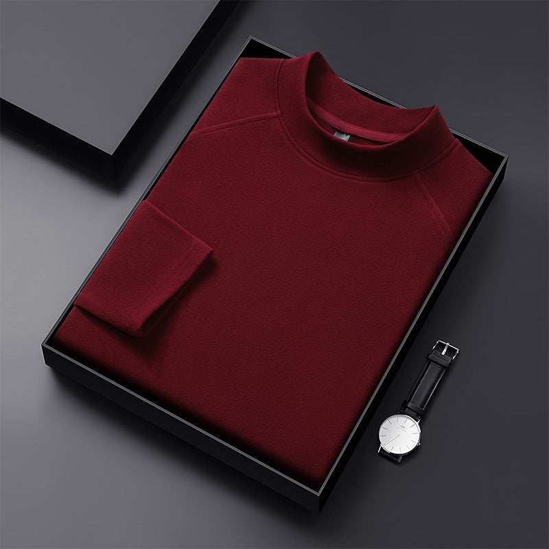 Herren Premium-Mockneck-Pullover aus feinem Woll-Mix mit Raglanärmeln Nord Taschen