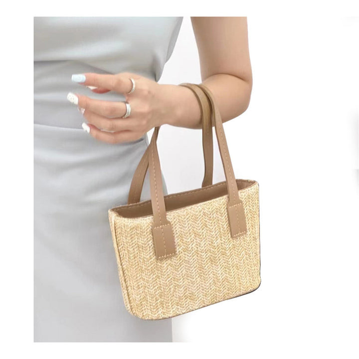 Damen Strandtasche mit leichtgewichtigem geflochtenem Design und praktischen Kordelzugdetails Nord Taschen