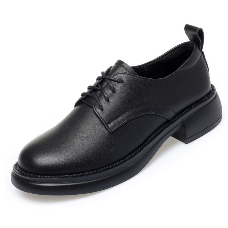 Damen Elegante Schnürschuhe mit komfortablem Blockabsatz und glattem Obermaterial