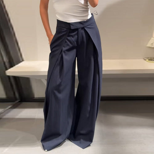 Damen elegante weite Stoffhose