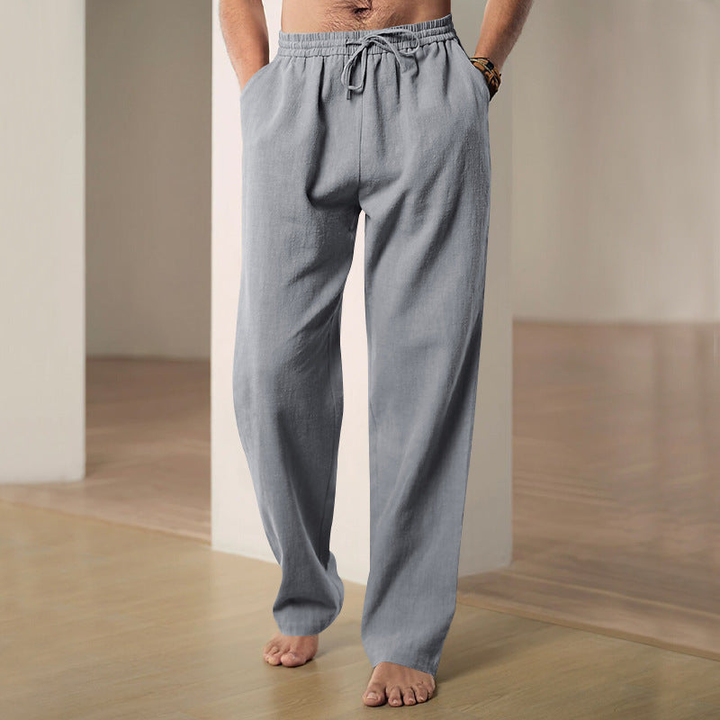 Herren lässige Freizeithose mit elastischem Bund und Seitentaschen