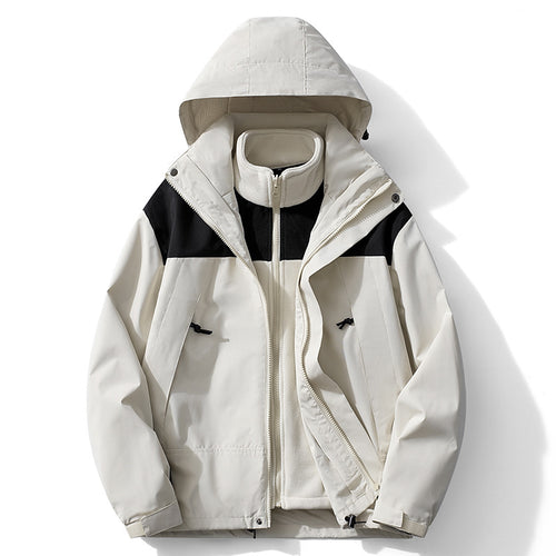 Herren zweilagige Softshell- und Fleece-Kombinationsjacke mit abnehmbarem Innenfutter und Kapuze Nord Taschen